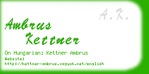 ambrus kettner business card
